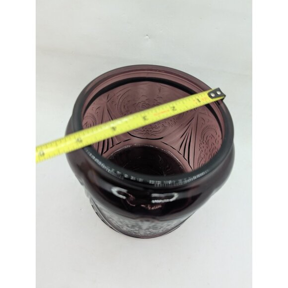 Vth Royal Lace Hazel Atlas Amethyst Depression Glass Cookie Jar Bottom Only HTF - Picture 10 of 16